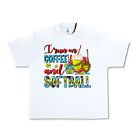 White I Run On Coffee And Softball Frappe Urban Heavy Tee - FaDigitalArtStudio