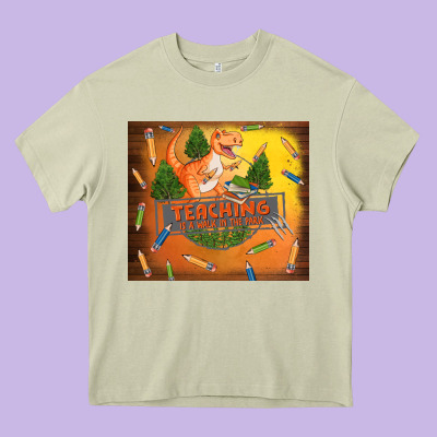 Teaching Is A Walk In The Park Heavy Core Tee Designed By Tumblerdesignbyshophia