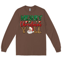 Chestnut merry christmas y'all Long Sleeve Tee - BundleAndBundleShop
