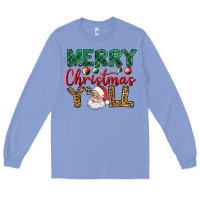Colony Blue merry christmas y'all Long Sleeve Tee - BundleAndBundleShop