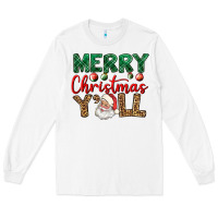 White merry christmas y'all Long Sleeve Tee - BundleAndBundleShop