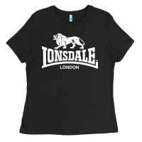 Black lonsdale classic logo lion Ladies Tee - DesignPulse