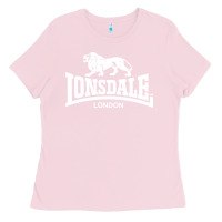Bubblegum Pink lonsdale classic logo lion Ladies Tee - DesignPulse