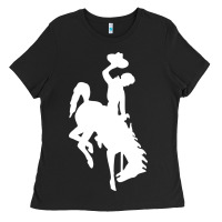 Black wyoming cowboys Ladies Tee - DesignPulse