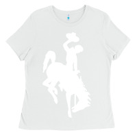 White wyoming cowboys Ladies Tee - DesignPulse