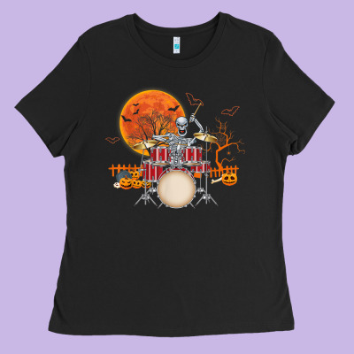 Skeleton Drummer Halloween Costume Playing Drums Mens Boys Ladies Tee Designed By Designpulse