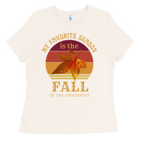 Bone feminist my favorite season is fall patriarchy retro vintage long slee Ladies Tee - DesignPulse