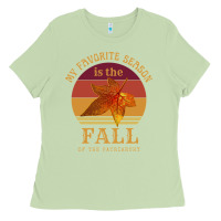 Feminist My Favorite Season Is Fall Patriarchy Retro Vintage Long Slee Ladies Tee | Teevron