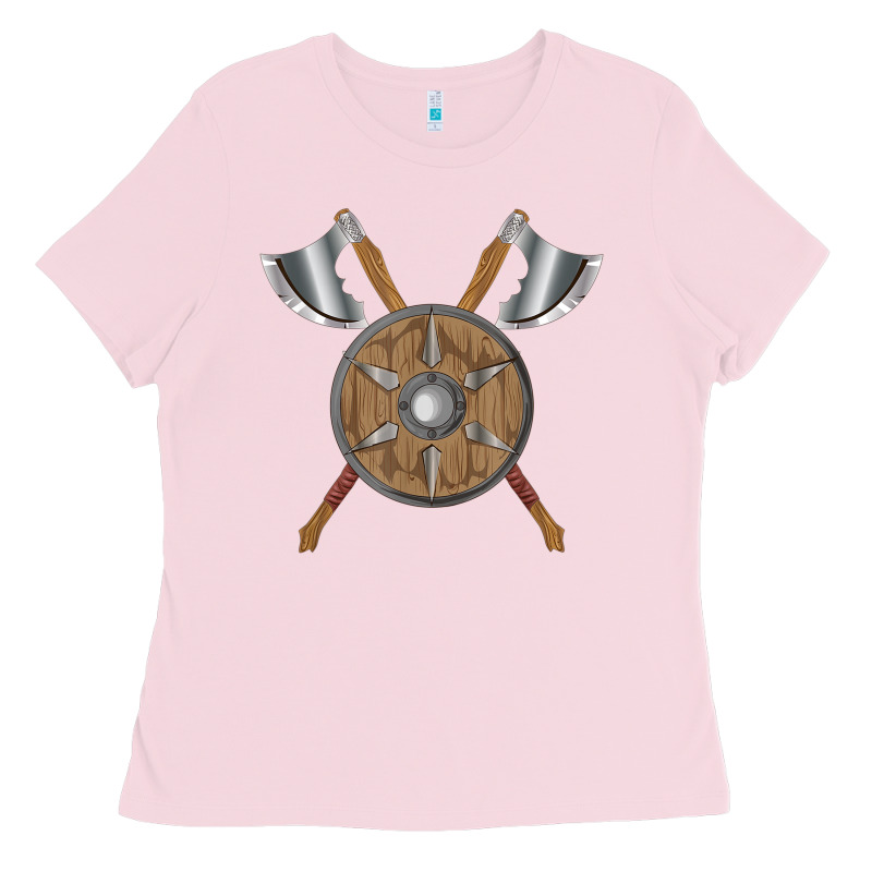 Renaissance Fair Faire Festival Medieval Theme Axe Shield Ladies Tee by DesignPulse | Teevron