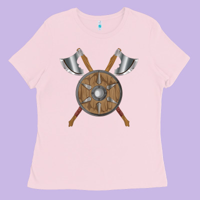 Renaissance Fair Faire Festival Medieval Theme Axe Shield Ladies Tee Designed By Designpulse