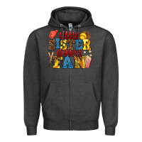 Charcoal Heather little sister biggest fan softball Zipper Hoodie - AdoDesignShop
