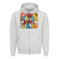 Dove Grey little sister biggest fan softball Zipper Hoodie - AdoDesignShop