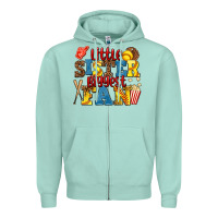 Seafoam little sister biggest fan softball Zipper Hoodie - AdoDesignShop