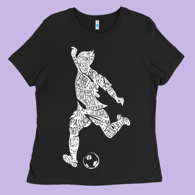Soccer Player Ball Ladies Tee Designed By Designpulse
