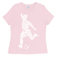 Bubblegum Pink soccer player ball Ladies Tee - DesignPulse