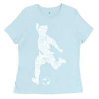 Baby Blue soccer player ball Ladies Tee - DesignPulse