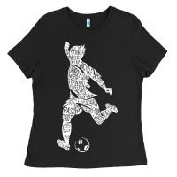 Black soccer player ball Ladies Tee - DesignPulse