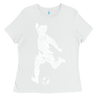 White soccer player ball Ladies Tee - DesignPulse