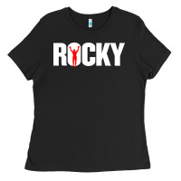 Black boxer r o c k y Ladies Tee - DesignPulse