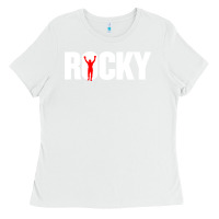 White boxer r o c k y Ladies Tee - DesignPulse