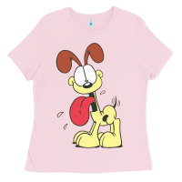 Bubblegum Pink odie the dog gift Ladies Tee - DesignPulse