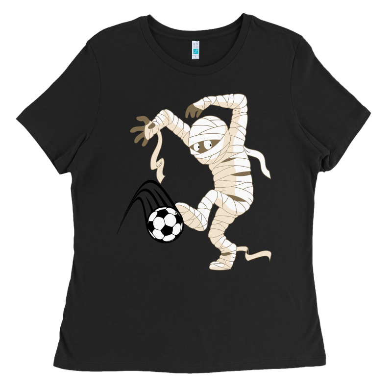 Funny Halloween Soccer Ball Ladies Tee by DesignPulse | Teevron