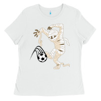 White funny halloween soccer ball Ladies Tee - DesignPulse