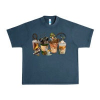 Midnight Navy Fishing Coffee Cups Urban Heavy Tee - FaDigitalArtStudio