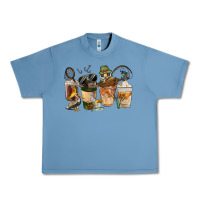 Pebble Blue Fishing Coffee Cups Urban Heavy Tee - FaDigitalArtStudio