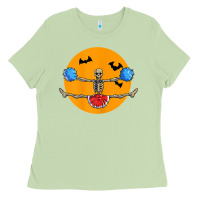 Matcha cheerleading skeleton halloween cheer skeleton cheerleader t shirt Ladies Tee - DesignPulse