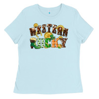 Baby Blue Western lucky St. Patrick's Day Ladies Tee - CowGirlArtShop
