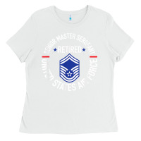 White senior master sergeant retired air force retirement gifts t shirt Ladies Tee - DesignPulse