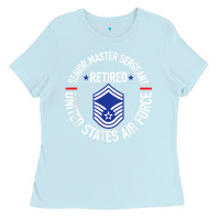 Baby Blue senior master sergeant retired air force retirement gifts t shirt Ladies Tee - DesignPulse
