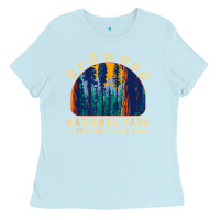 Baby Blue redwood national park california retro vintage cam Ladies Tee - DesignPulse