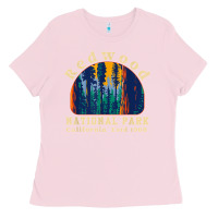 Bubblegum Pink redwood national park california retro vintage cam Ladies Tee - DesignPulse