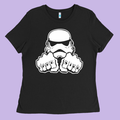 Dark Side Knuckle Starwars Stormtrooper 2 Ladies Tee Designed By Designpulse