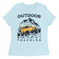 Baby Blue traveler Ladies Tee - DesignPulse