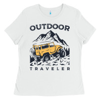 White traveler Ladies Tee - DesignPulse