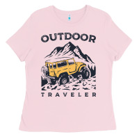 Bubblegum Pink traveler Ladies Tee - DesignPulse