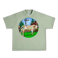 Oil Green Christmas Charolais Bull And Barnyard Urban Heavy Tee - RanaPortraitStore