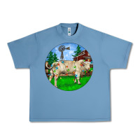 Pebble Blue Christmas Charolais Bull And Barnyard Urban Heavy Tee - RanaPortraitStore