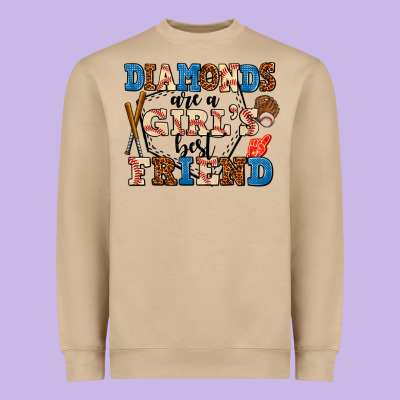 Diamonds Are A Girl's Best Friend Heavyweight Sweatshirt Designed By Adodesignshop