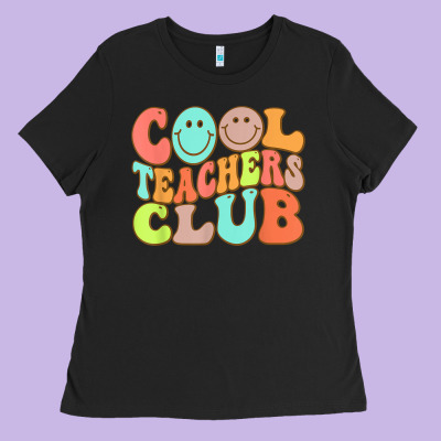 Cool Teachers Club Funny Smile Teachers Club Squad T Shirt Ladies Tee Designed By Designpulse