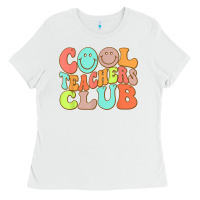 White cool teachers club funny smile teachers club squad t shirt Ladies Tee - DesignPulse