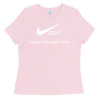 Bubblegum Pink jesus just praise him Ladies Tee - DesignPulse