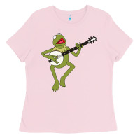 Bubblegum Pink Kermit playing the banjo Classic Ladies Tee - DesignPulse