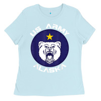 Baby Blue us army alaska polar bear patch t shirt Ladies Tee - DesignPulse