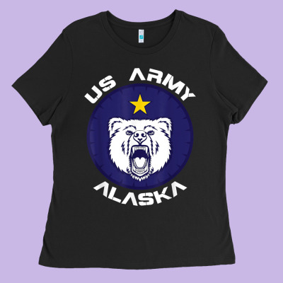 Us Army Alaska Polar Bear Patch T Shirt Ladies Tee Designed By Designpulse