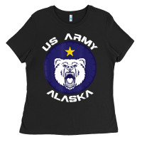 Black us army alaska polar bear patch t shirt Ladies Tee - DesignPulse