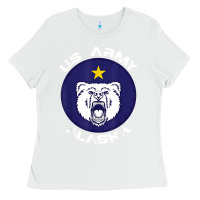 White us army alaska polar bear patch t shirt Ladies Tee - DesignPulse